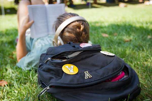 reading on the mall