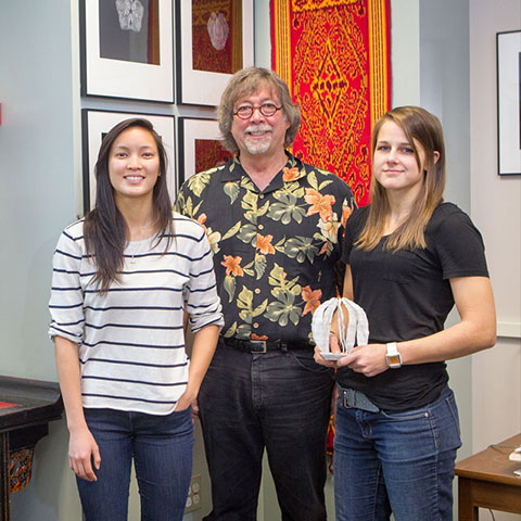Student researchers with professor