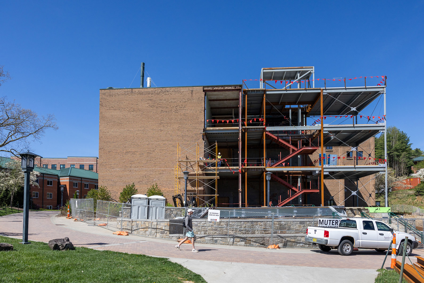 construction progress on Wey Hall's renovation