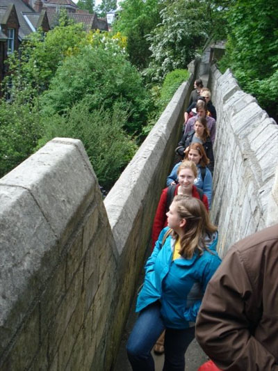 walking on the city walls of york