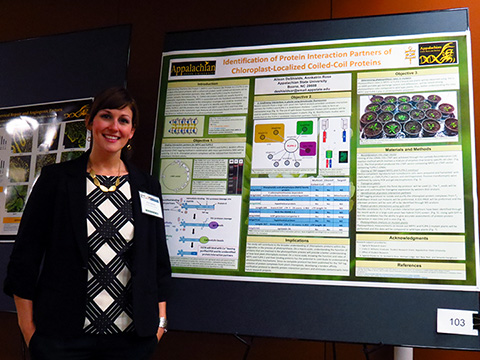 Ali presenting her poster at the Science in the Mountains Meeting