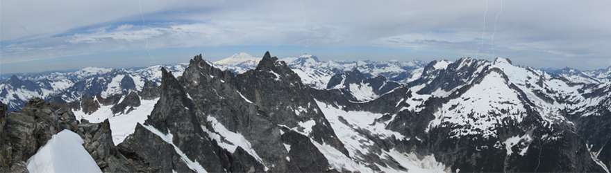 View from the summit of McMillian Spire, North Cascades