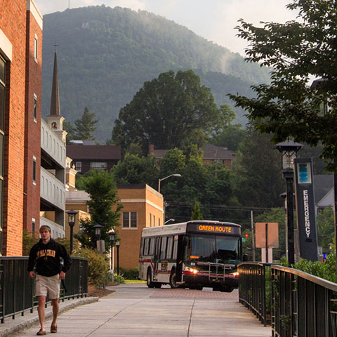 Applecart bus stop by library