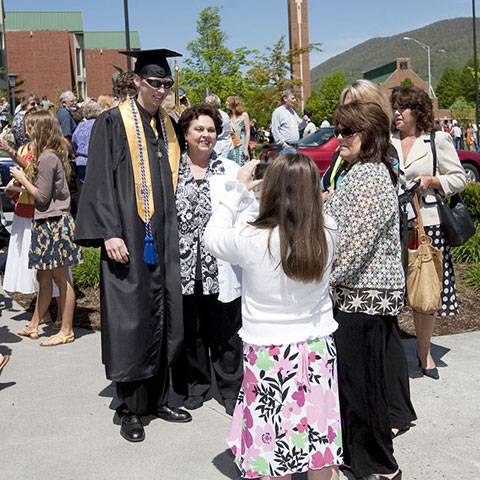 graduation day with families