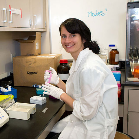 Student in research laboratory