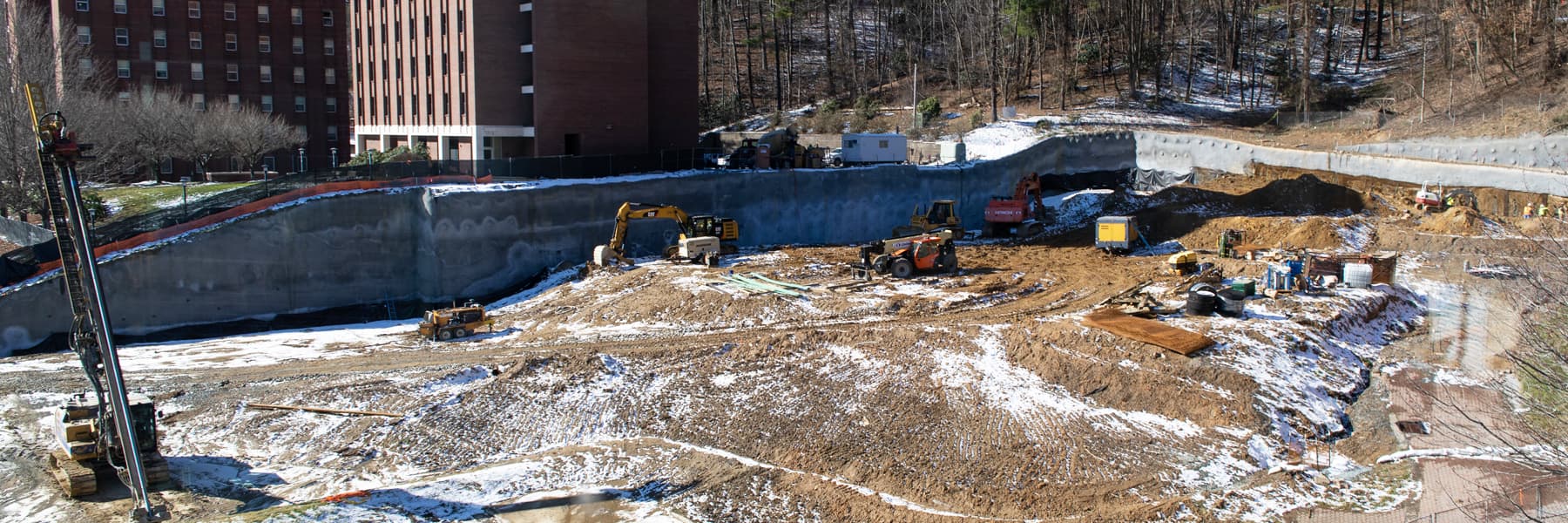 Construction on west side of campus