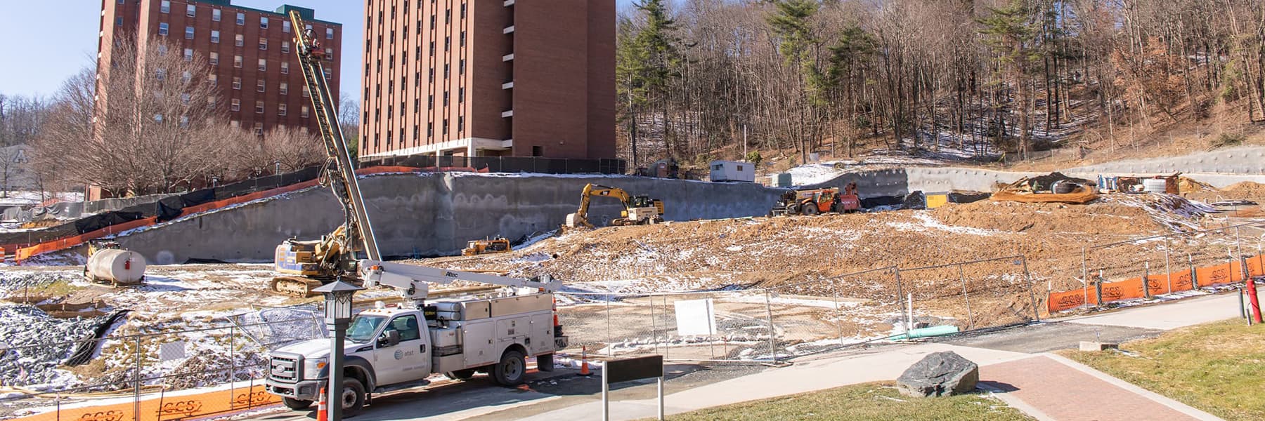 Construction on west side of campus
