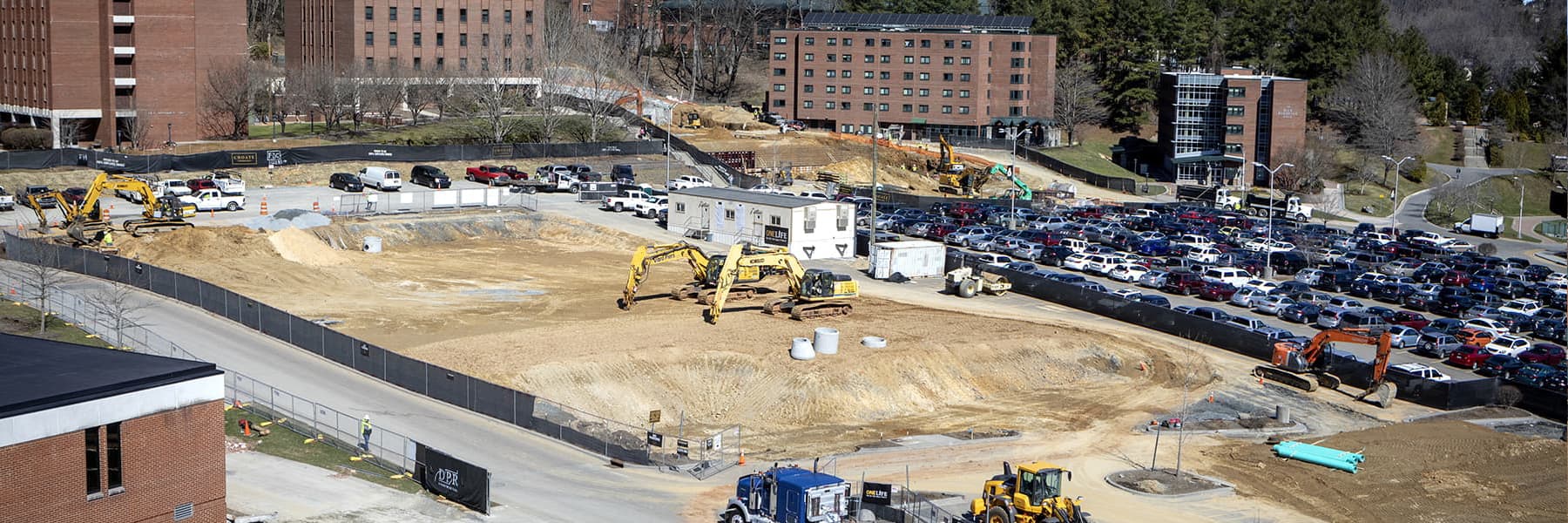 Construction on west side of campus