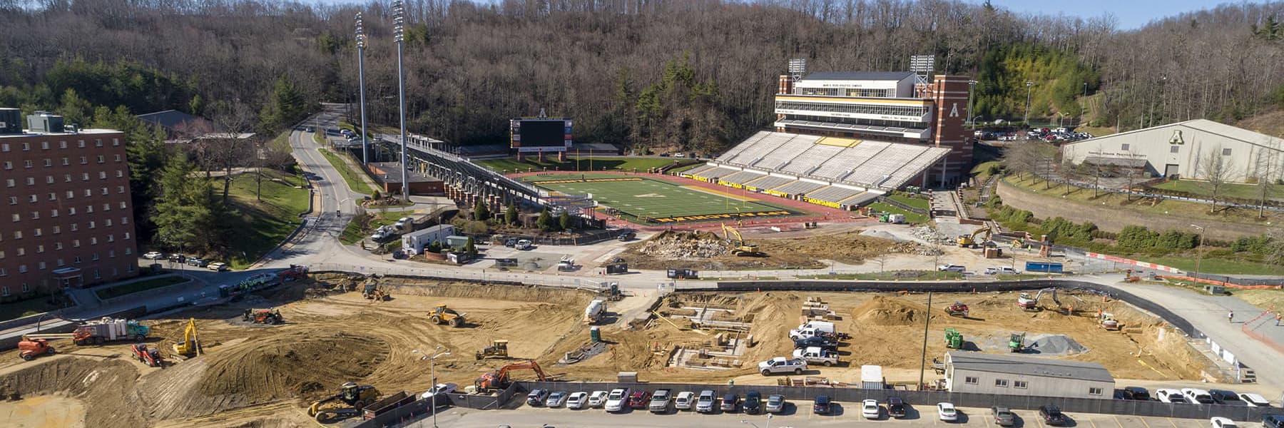 Construction on west side of campus