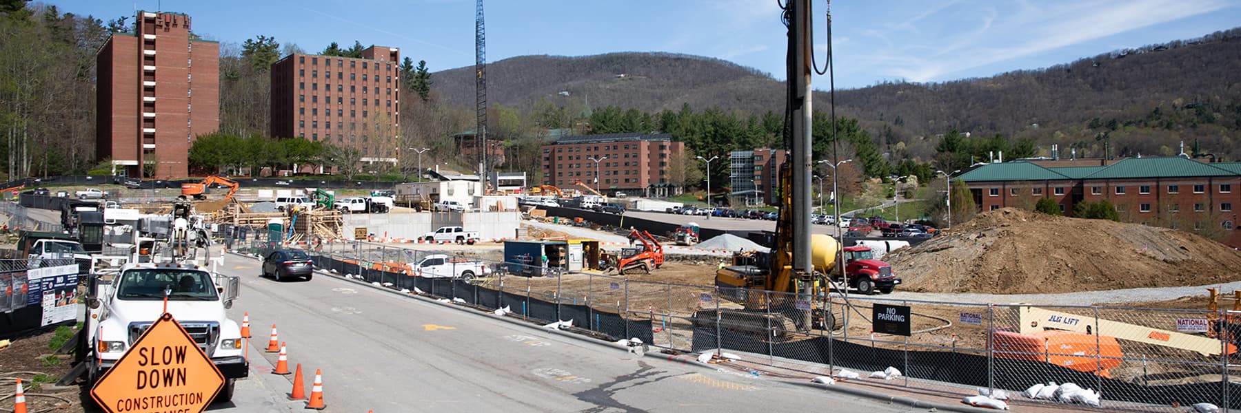 Construction on west side of campus