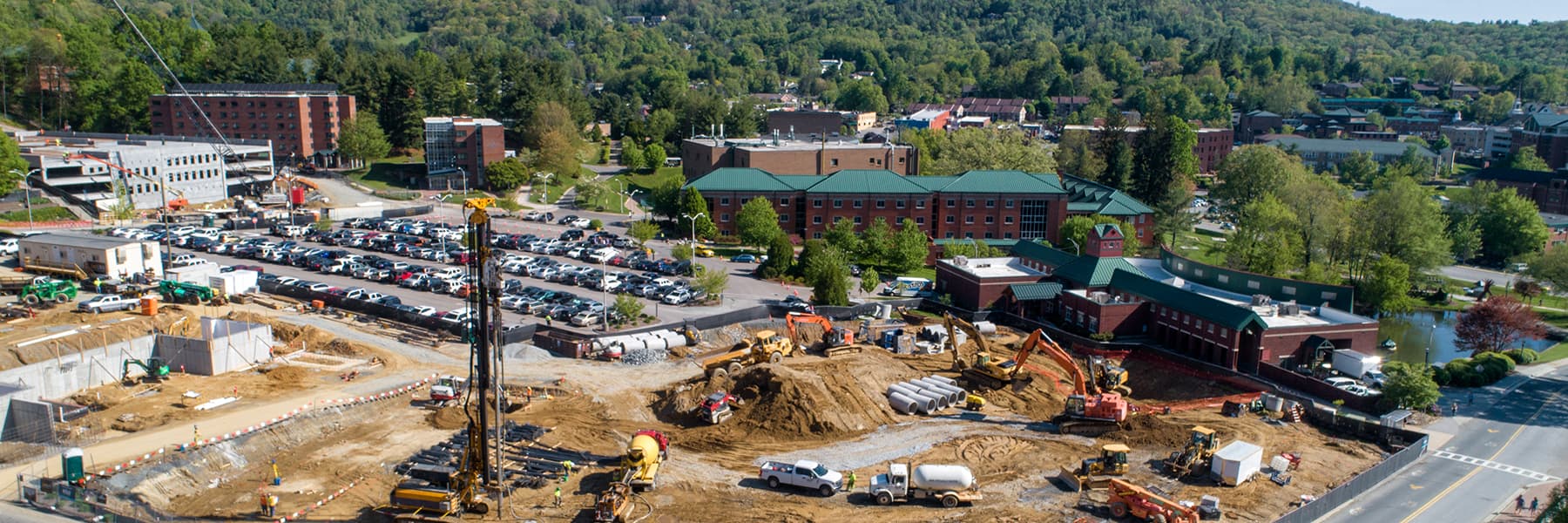 Construction on west side of campus