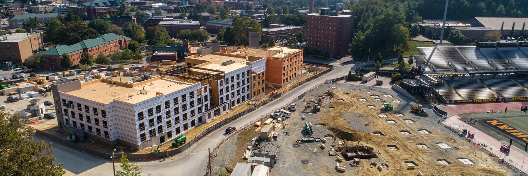 Construction on west side of campus