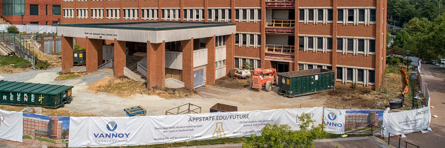 Construction on west side of campus