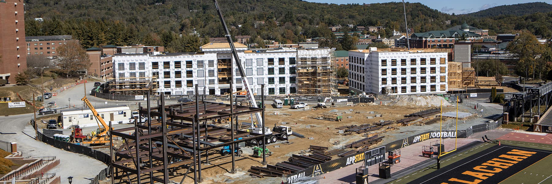 Construction on west side of campus