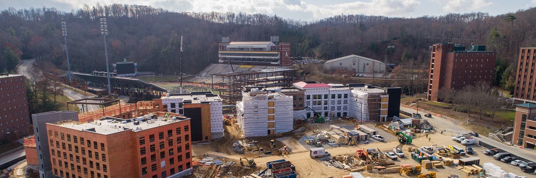 Construction on west side of campus