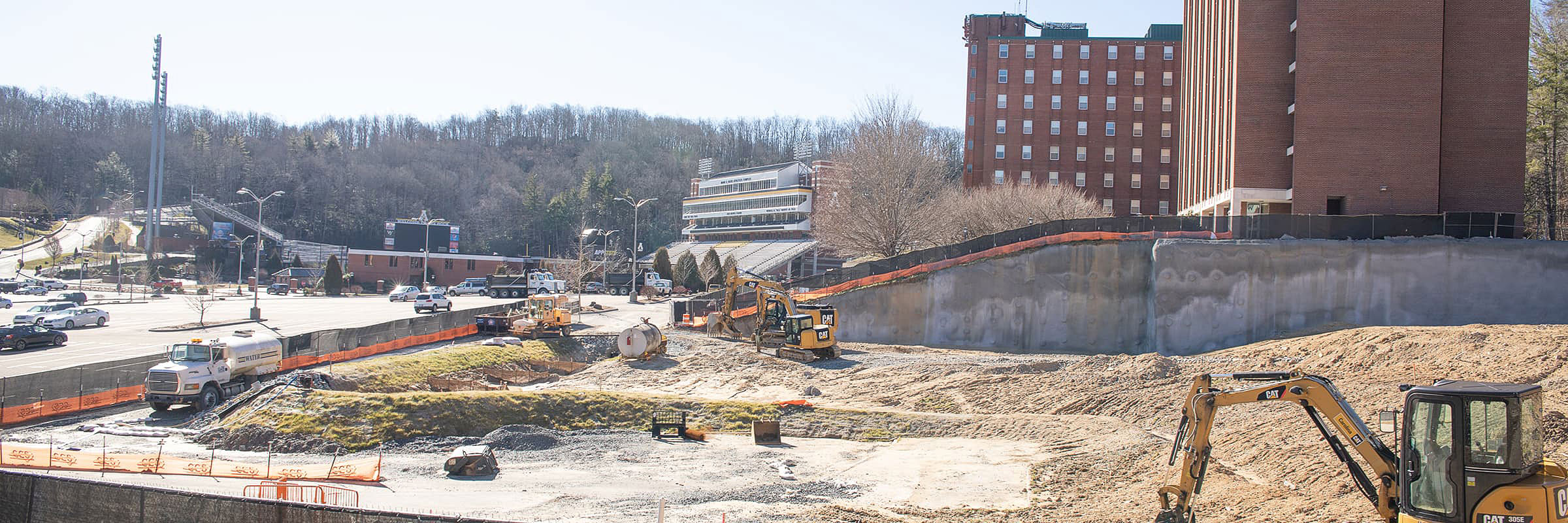 Construction site on west side of campus