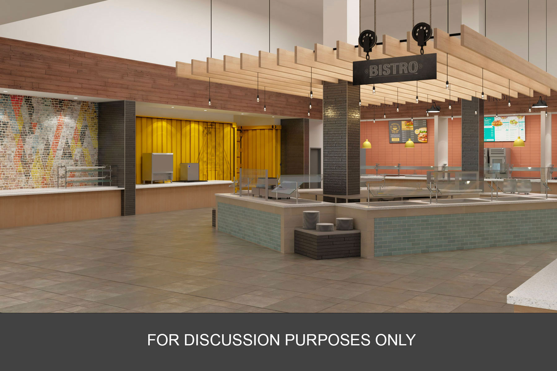 Conceptual rendering of the upgraded servery area in Rivers Street Cafe