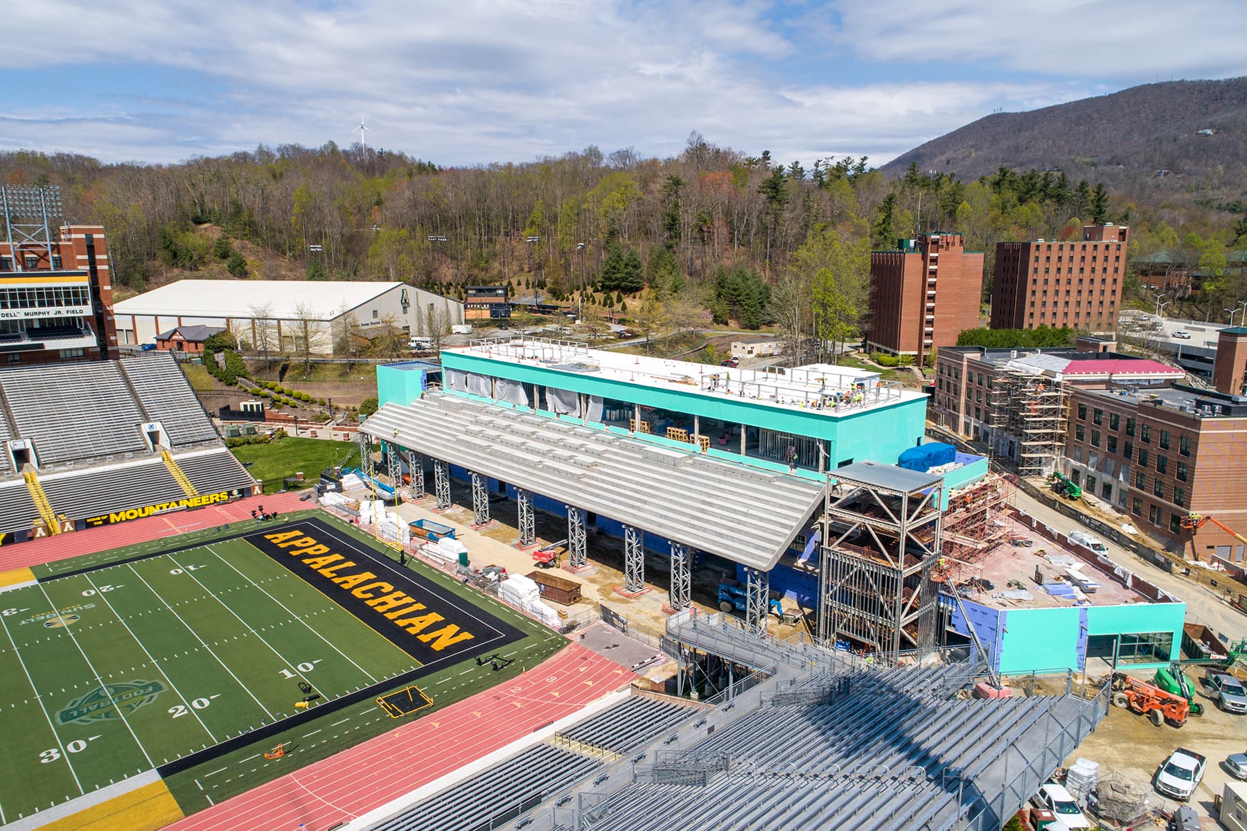 North end-zone construction