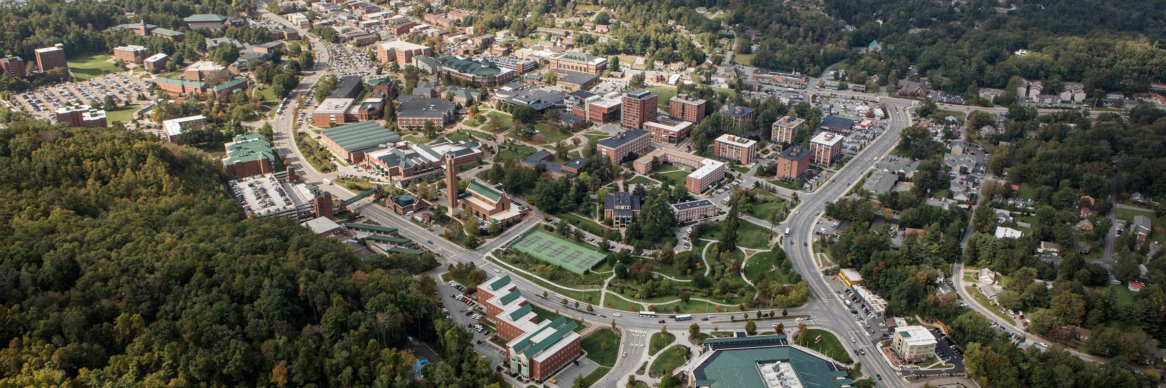 Drone view of App State Campus