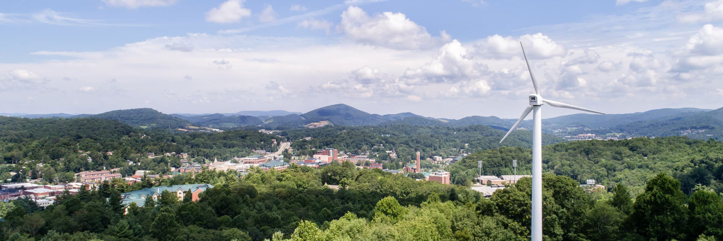 Drone View of Windmill on App State Campus