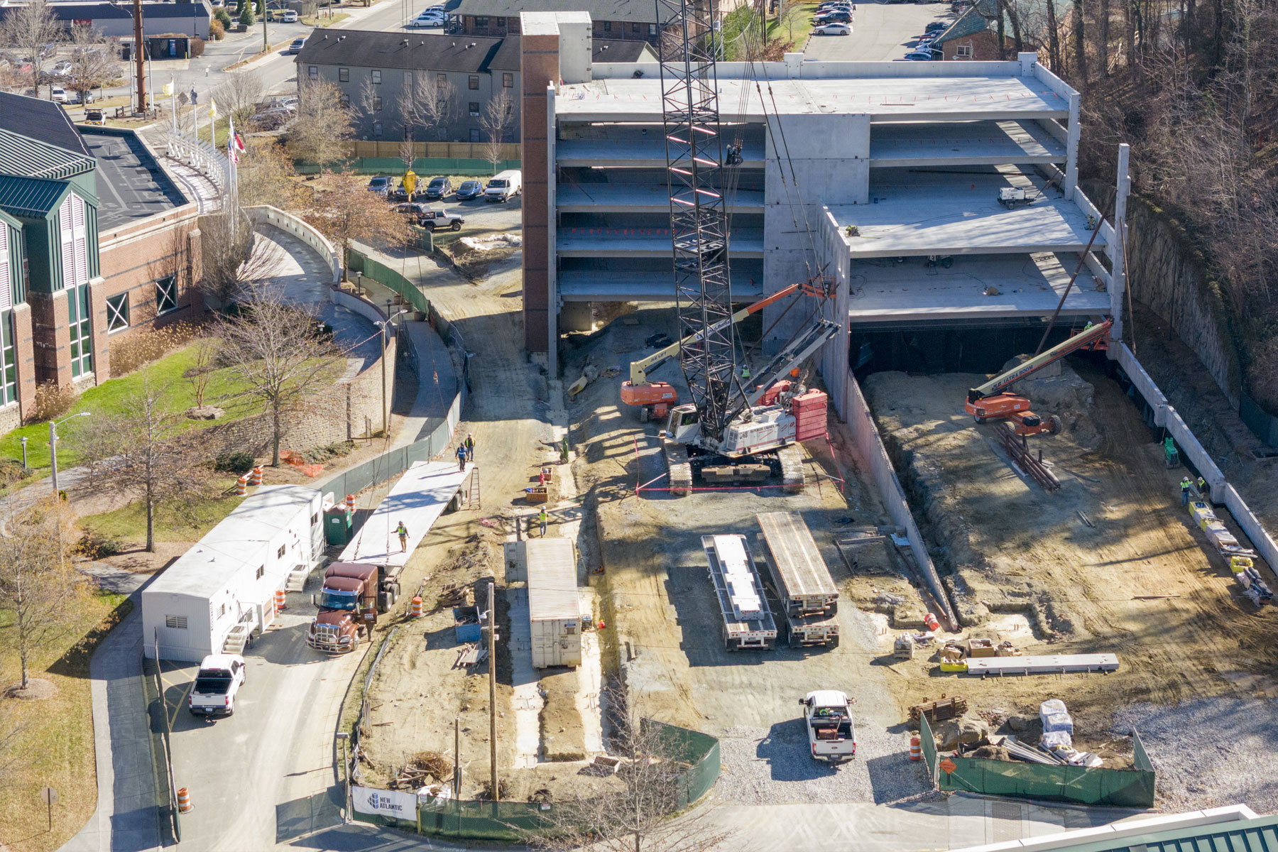 Construction continues for App State’s Holmes Convocation Center Parking Deck