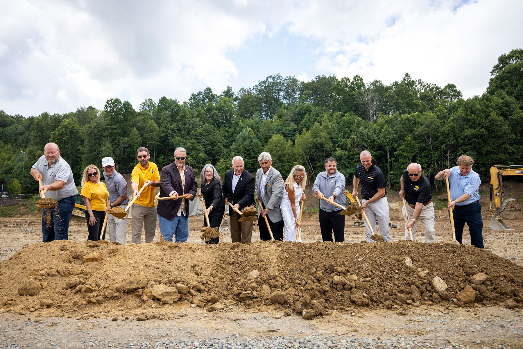 A ceremonial groundbreaking for App State’s new Sofield Family Indoor Practice Facility was held Aug. 15, 2025.