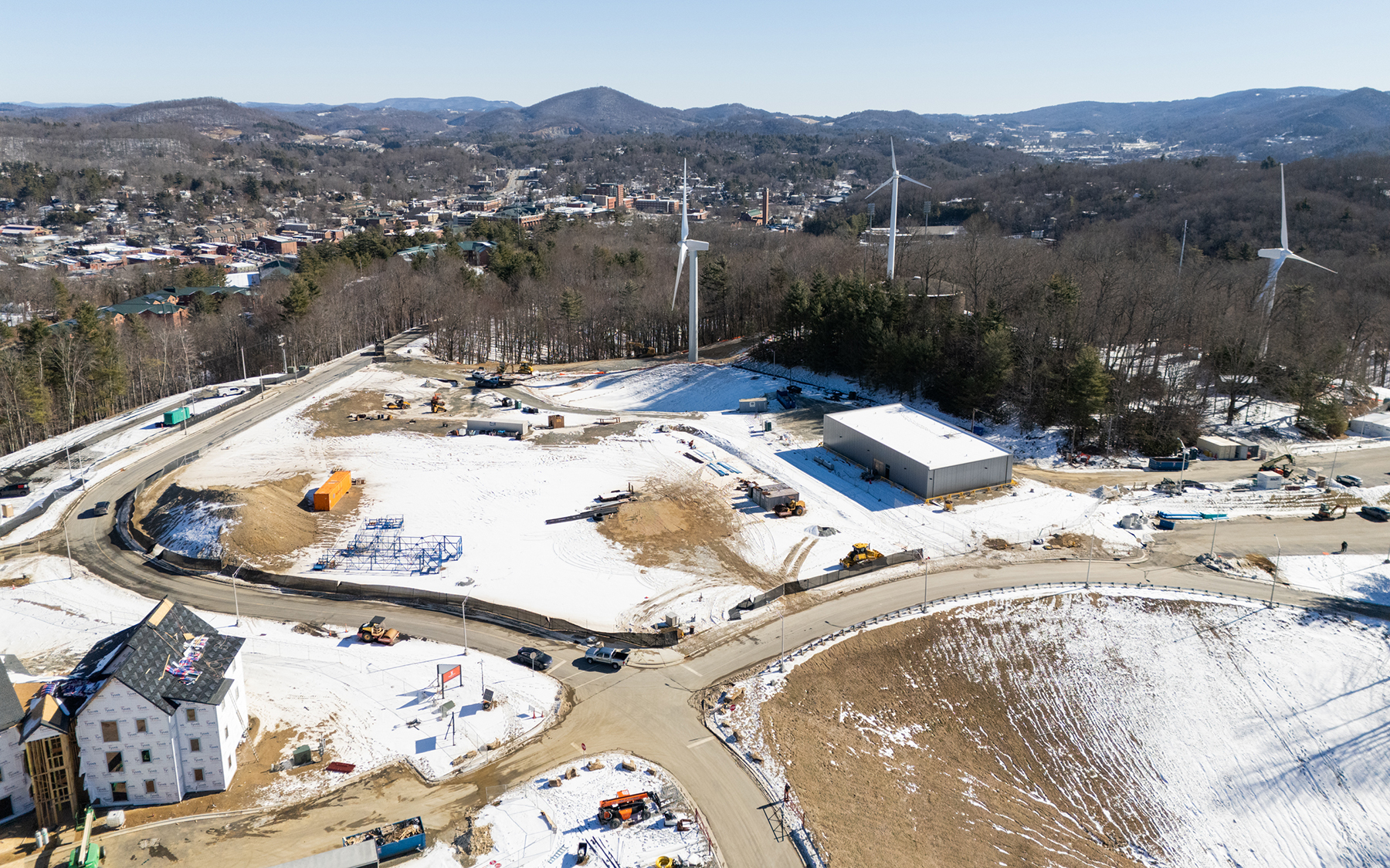 This aerial image shows a portion of the Innovation District site