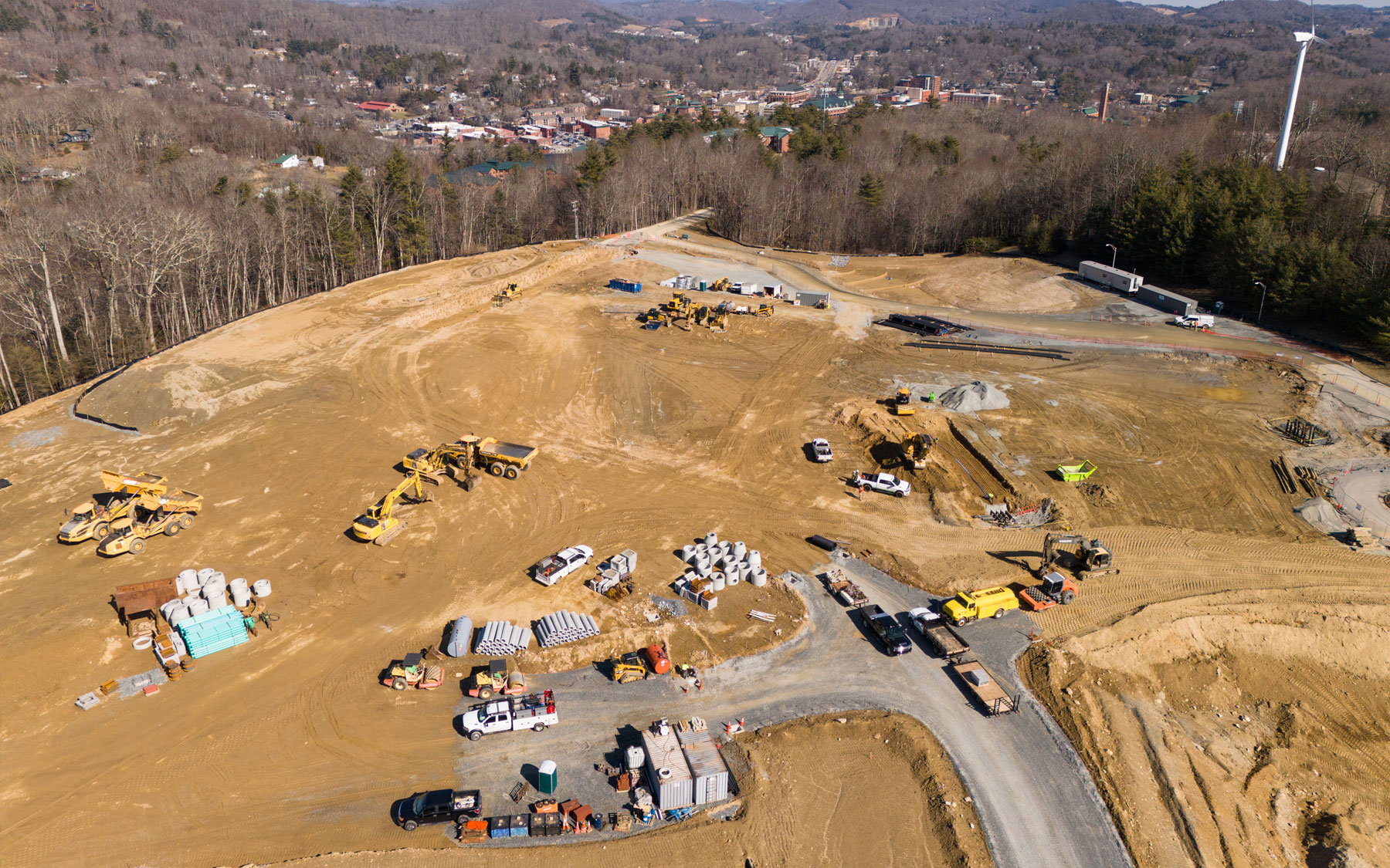 Phase 1 construction progress at App State’s Innovation District, as of Feb. 20, 2024