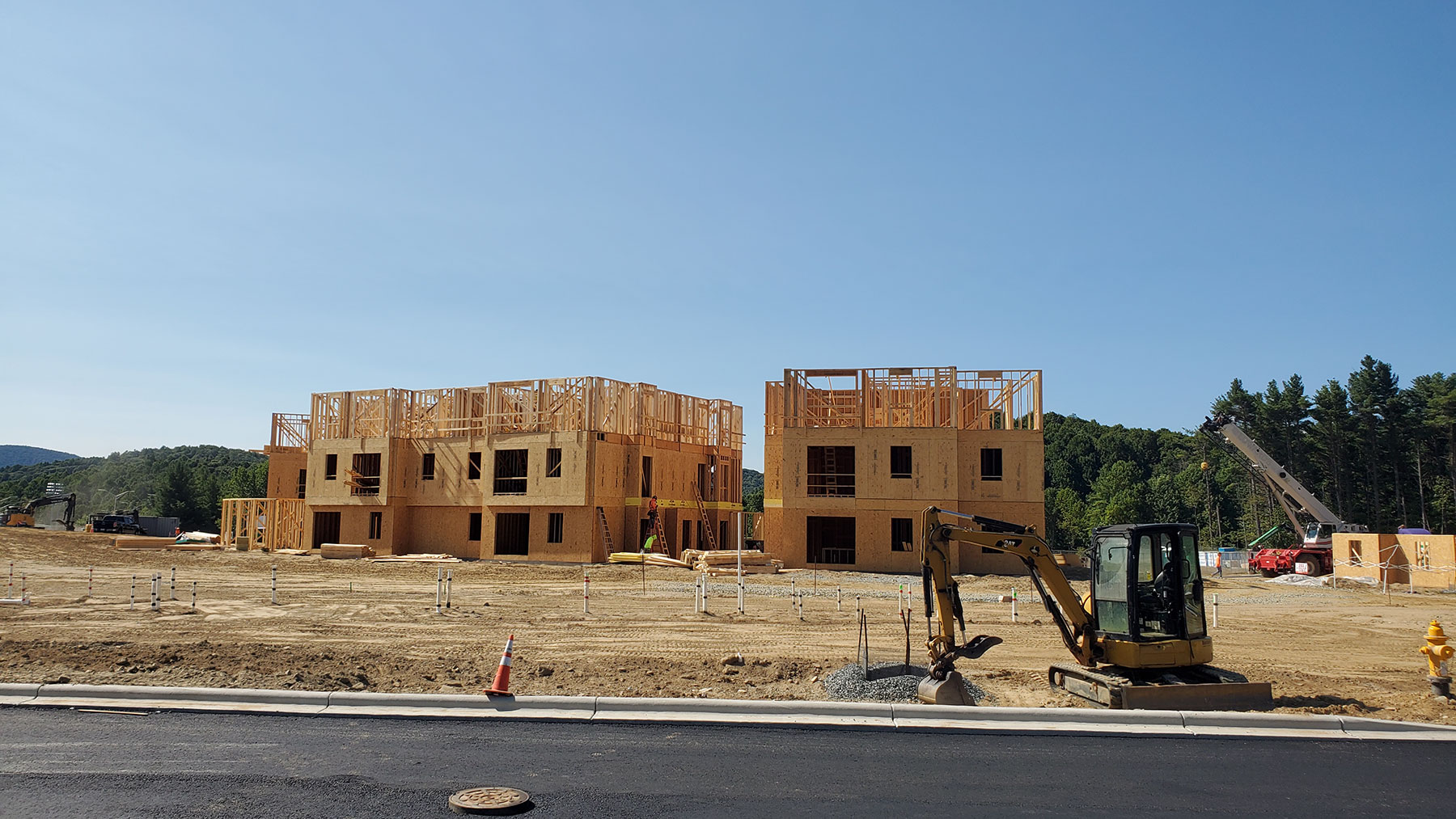 A street-level view of the construction that is underway for Phase 1 faculty and staff housing