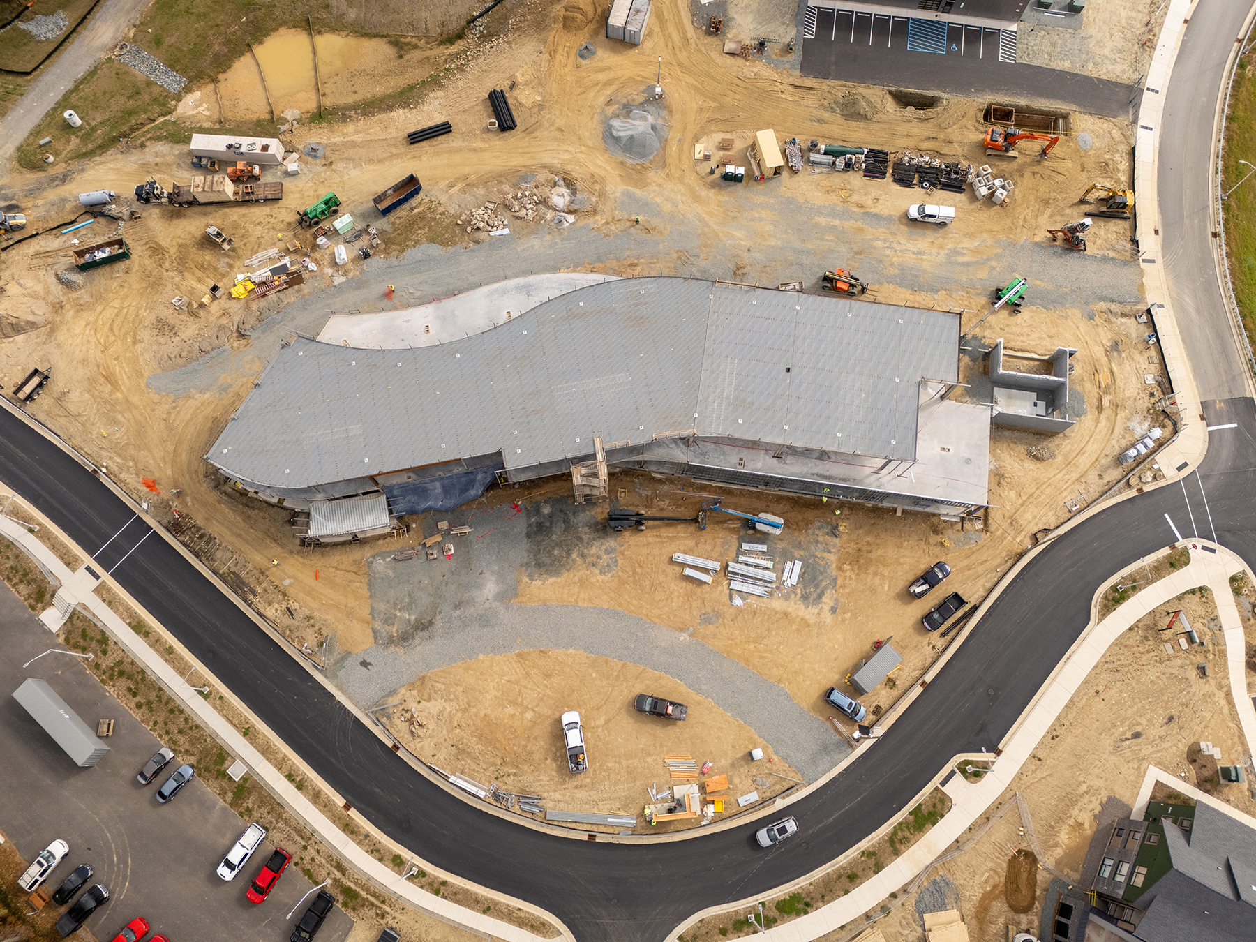 An overhead view of the STEM Academic Building at App State’s Innovation District.