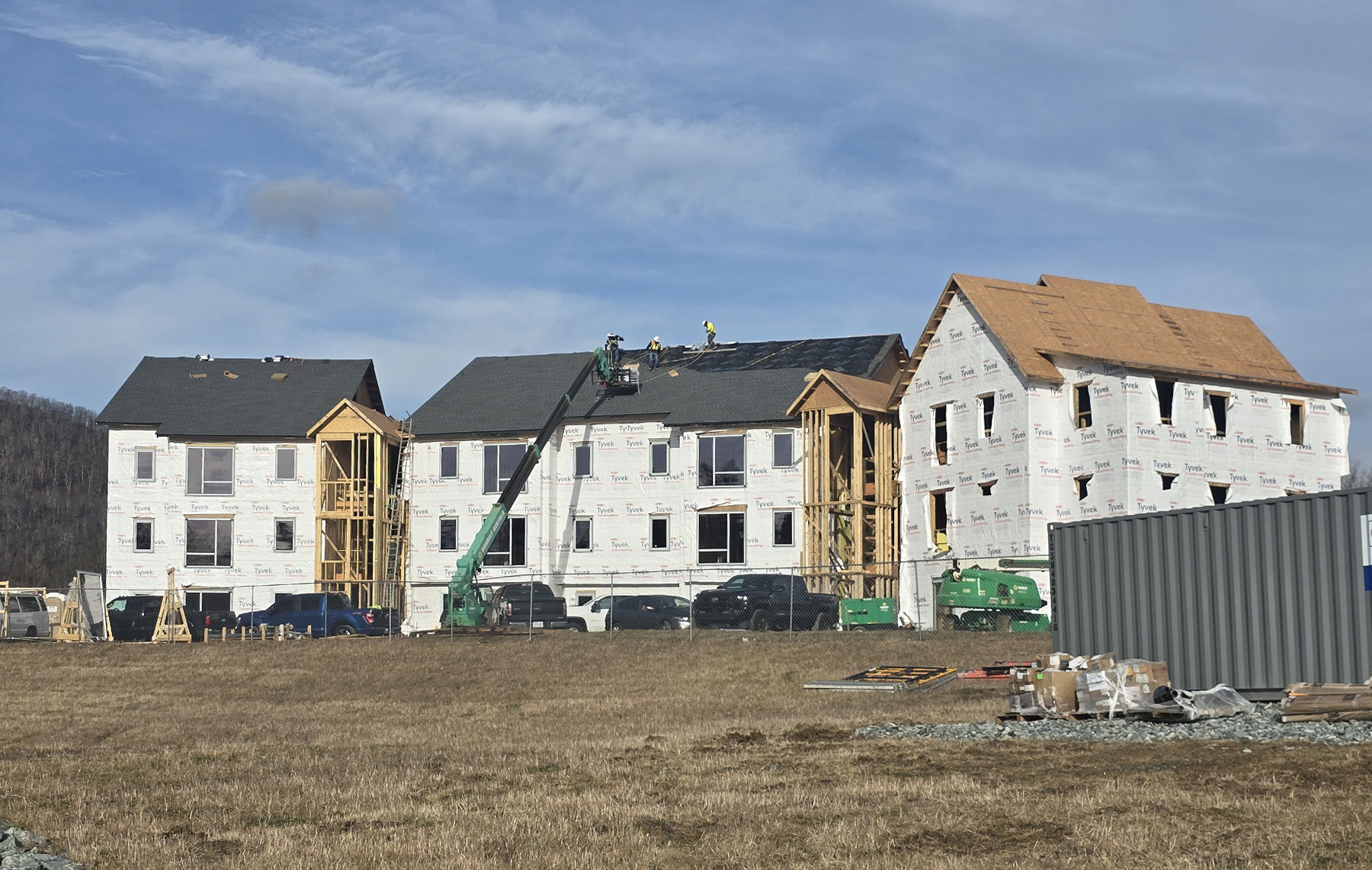 construction progress for the faculty and staff housing facilities