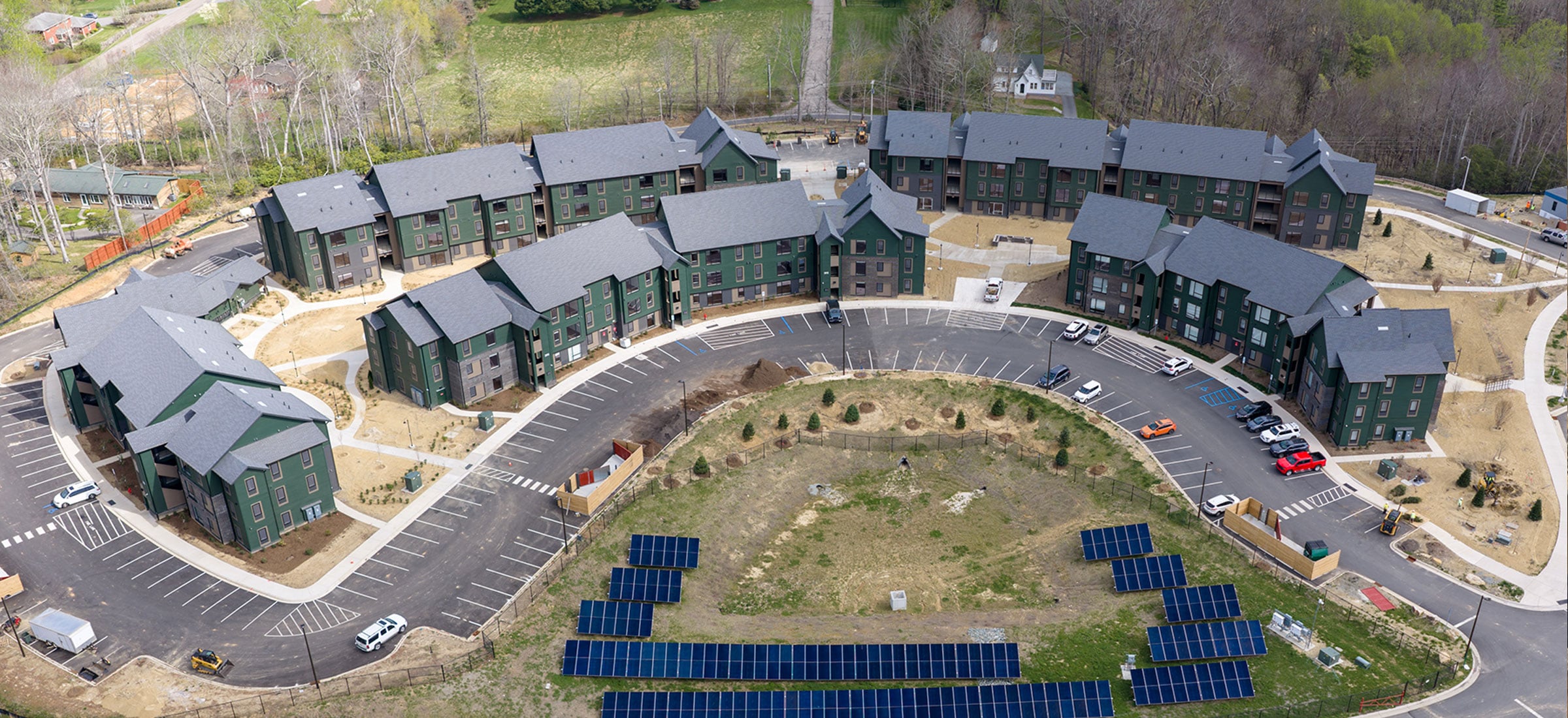 Finishing touches are being applied to the Innovation Ridge faculty and staff housing facilities at App State's Innovation District.
