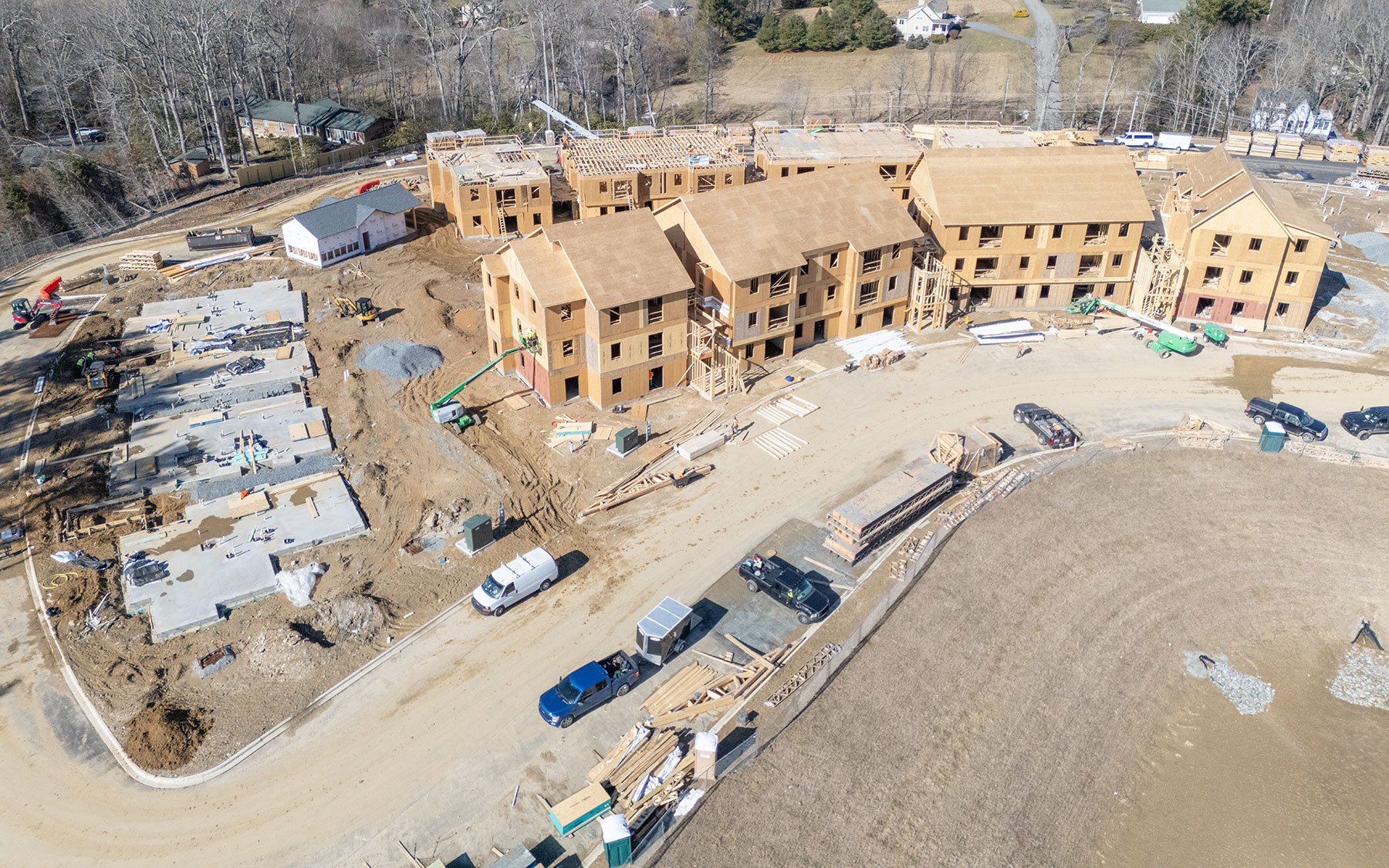 Construction progress for the faculty and staff housing facilities at App State’s Innovation District
