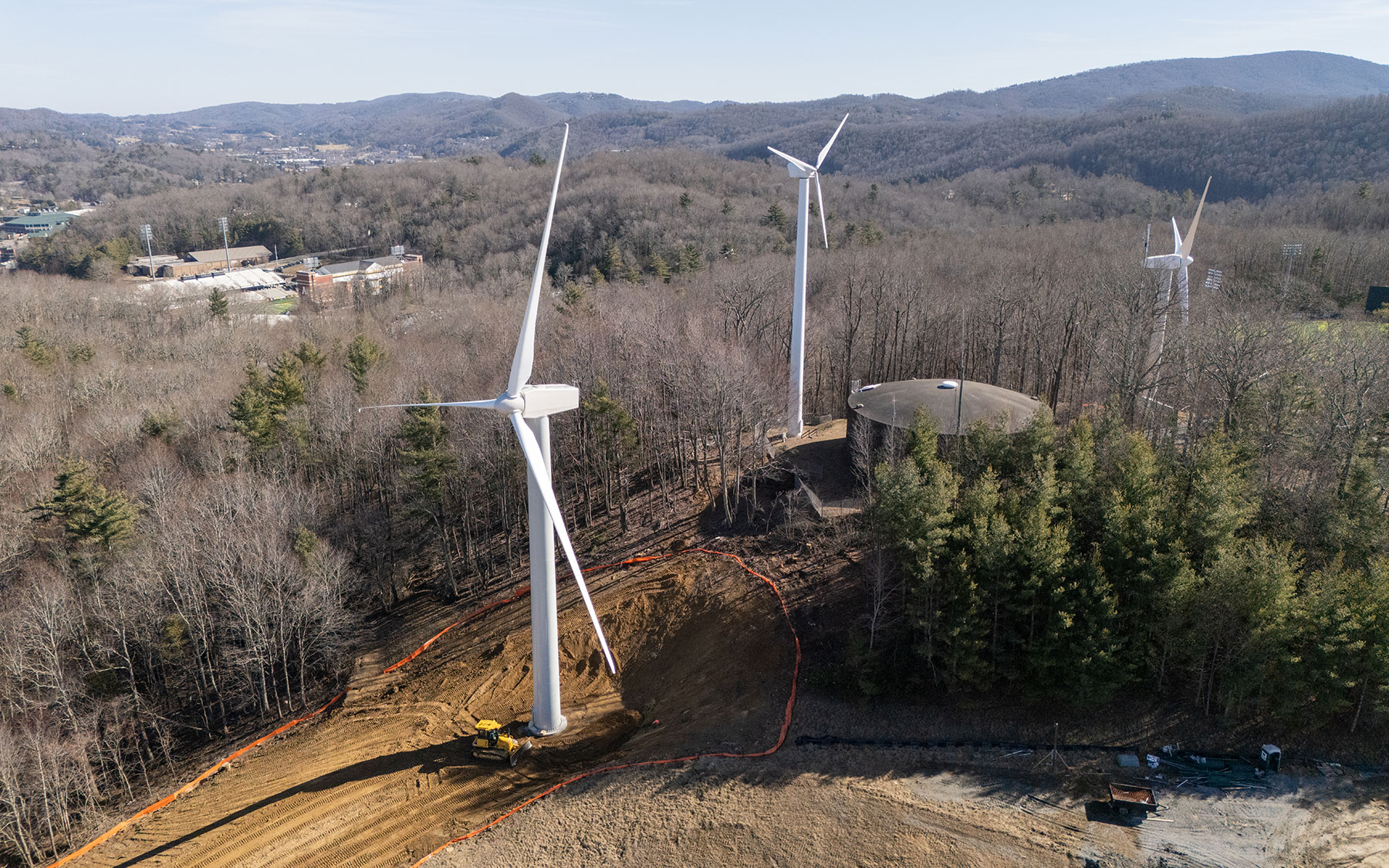The three windmills at App State’s Innovation District