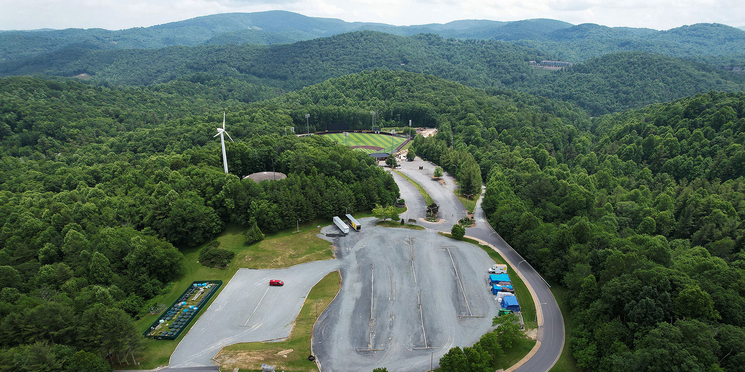 Aerial photo, taken June 13, 2022, shows the future home of App State’s Innovation District project