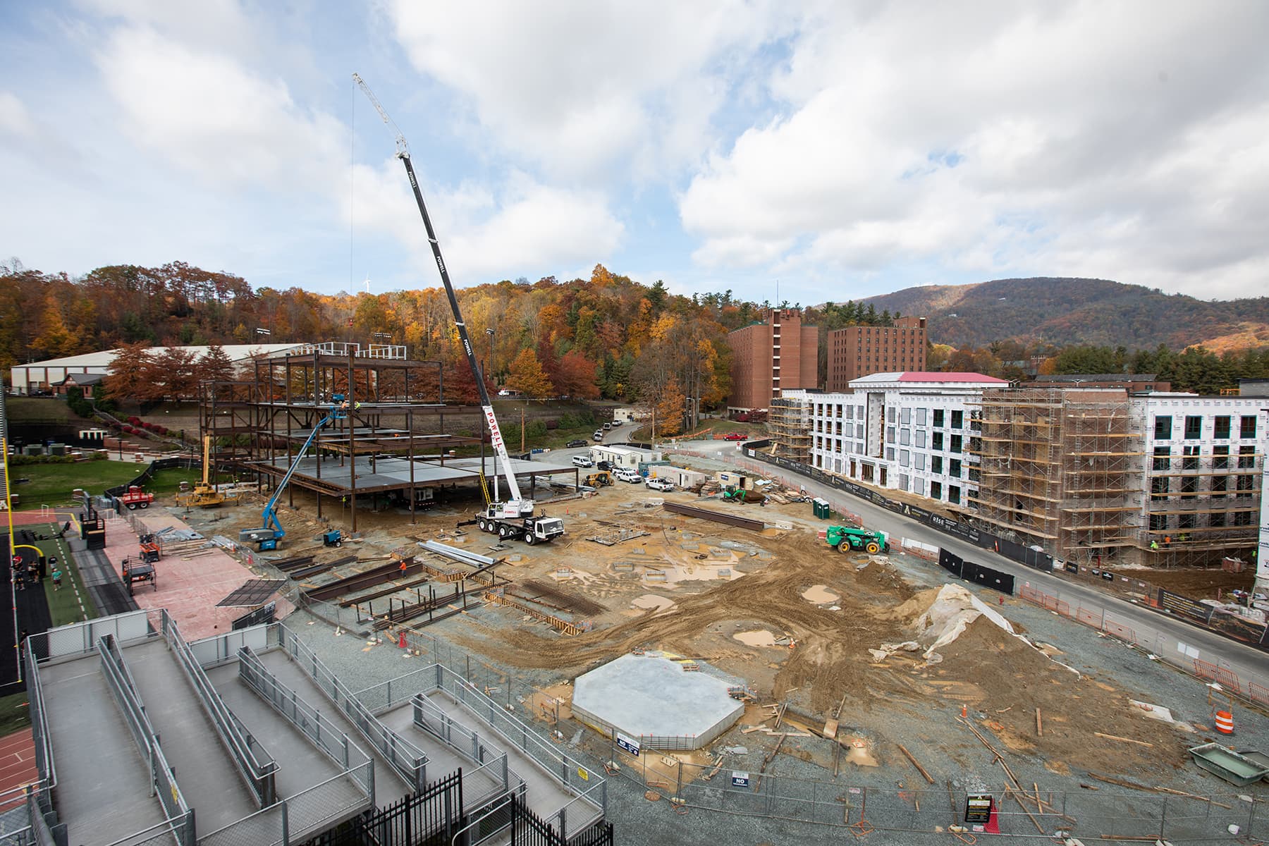 North end zone site construction