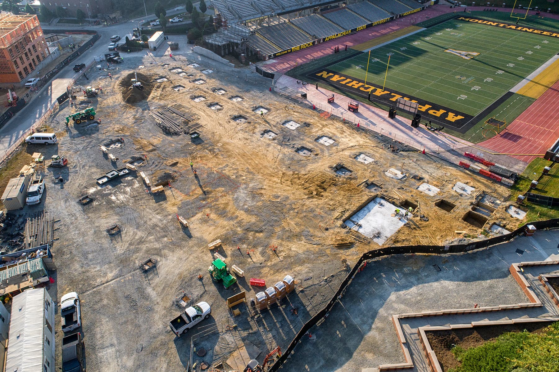 North end zone site construction