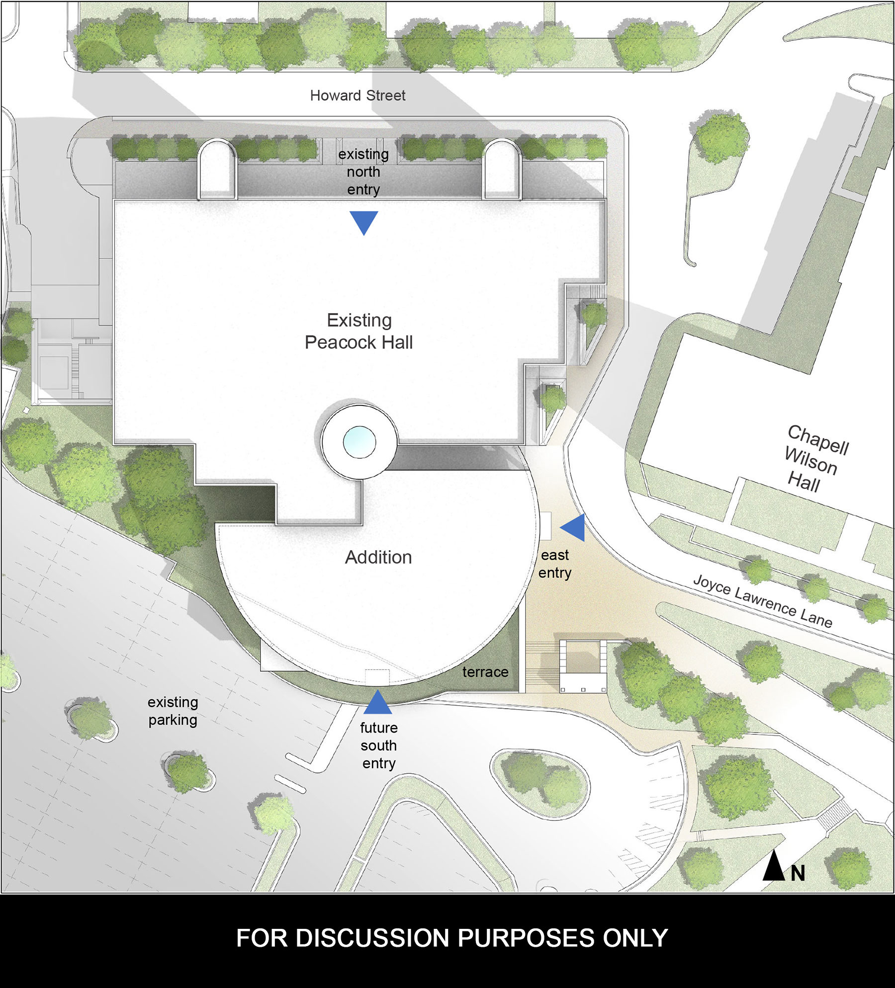 architectural site plan for Peacock addition and renovation