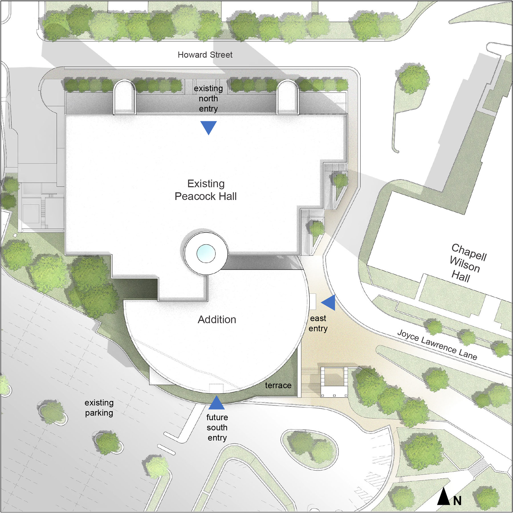 architectural site plan for Peacock addition and renovation