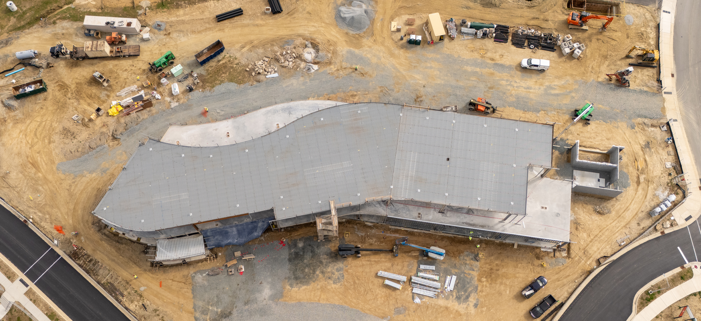 An overhead view of the STEM Academic Building at App State’s Innovation District.