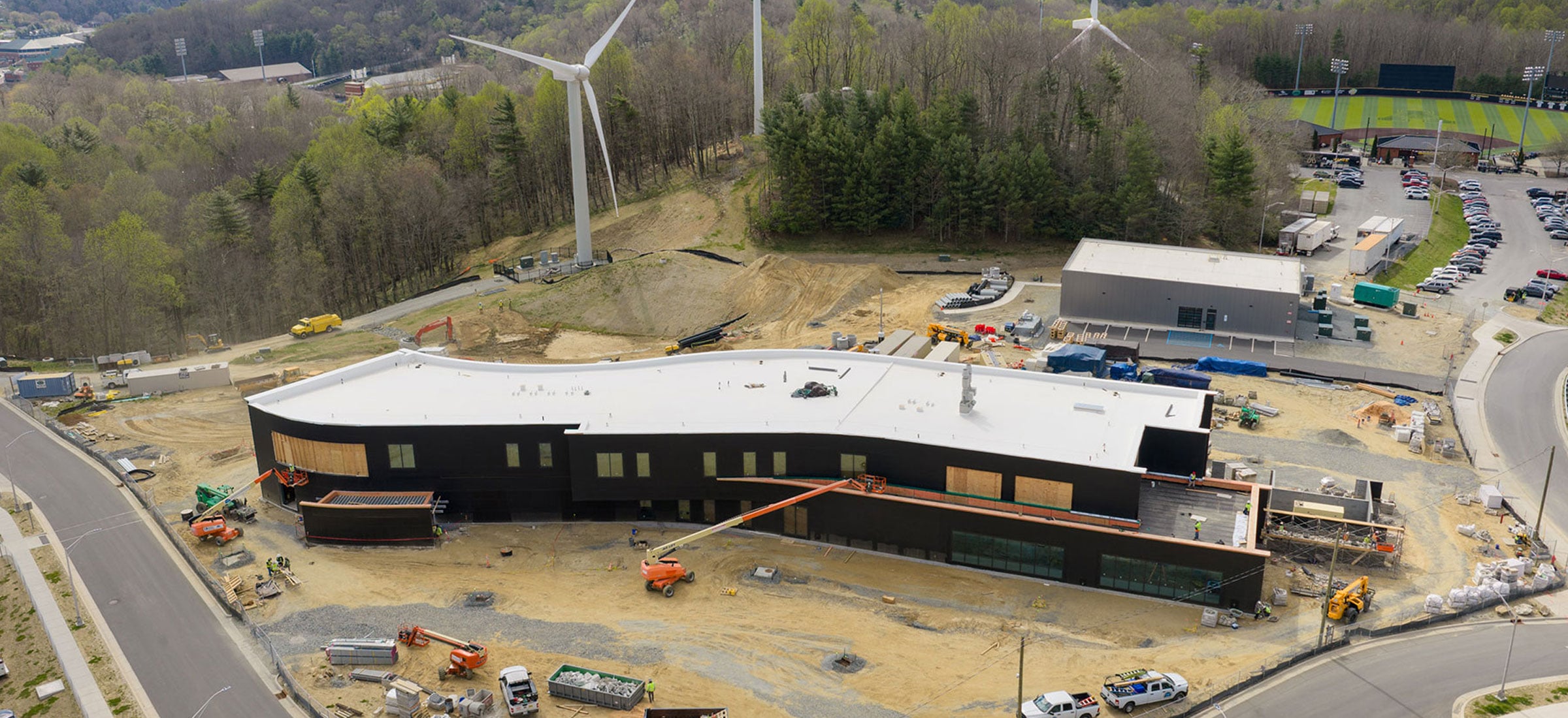 Construction continues for the STEM Academic Building at App State's Innovation District, April 14, 2026.