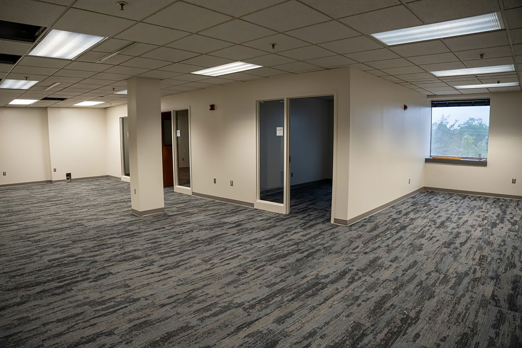 Newly installed carpet at App State Hickory campus