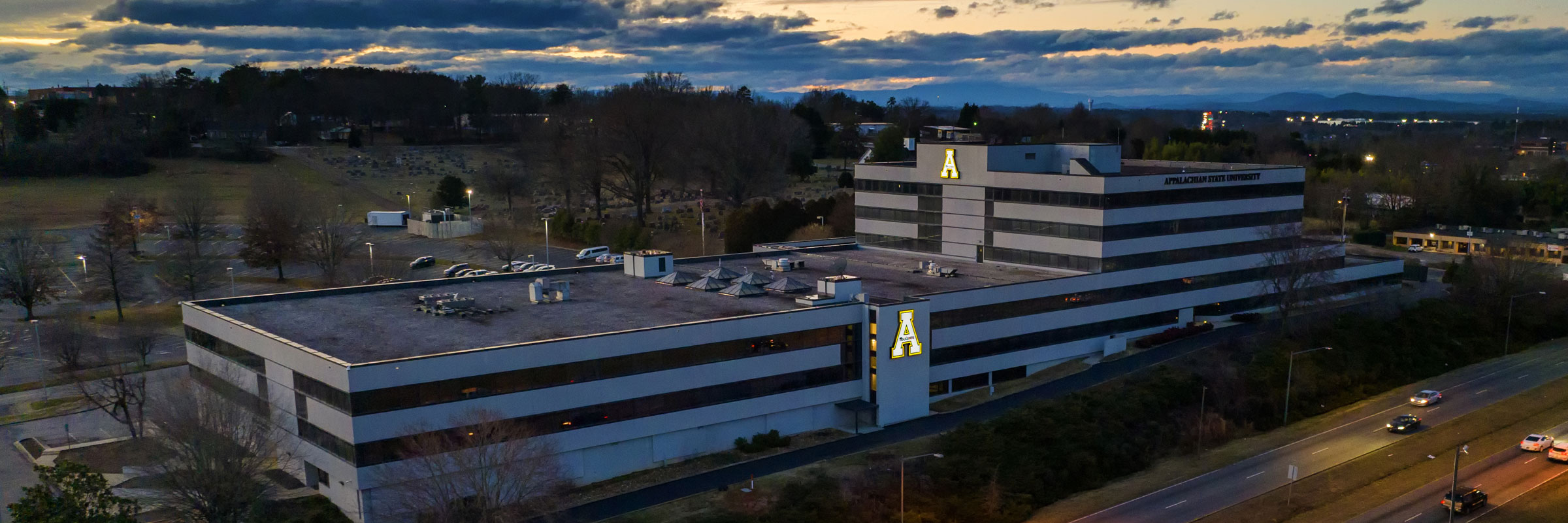 Evening view of App State Hickory Campus