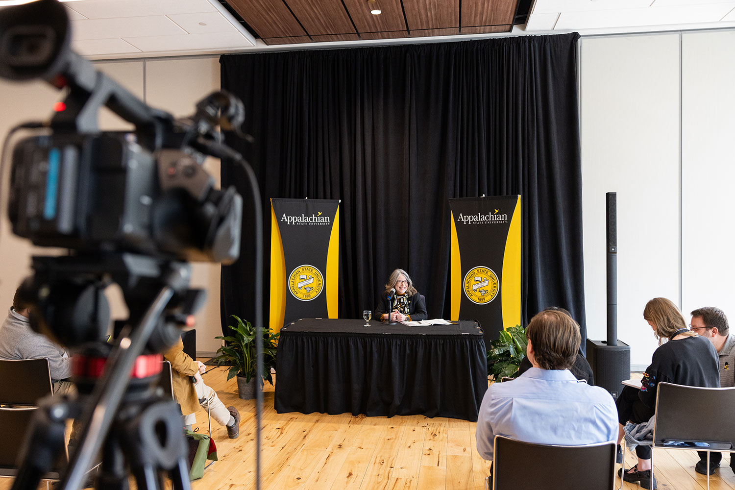 Chancellor Norris at the announcement event press conference.