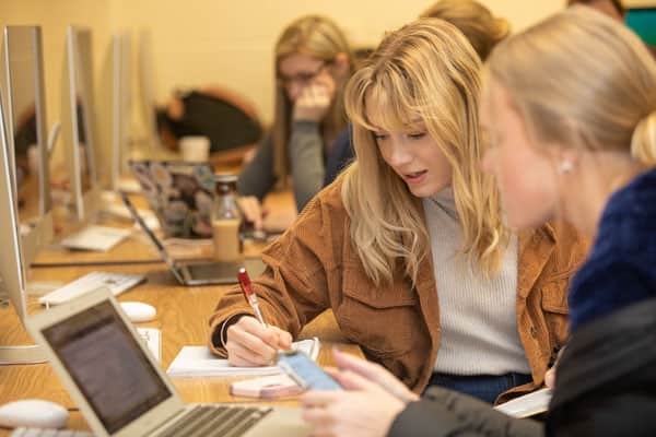 Students at computer work stations