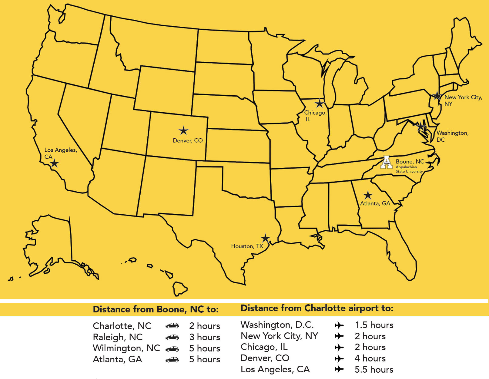 Boone, North Carolina on United States Map
