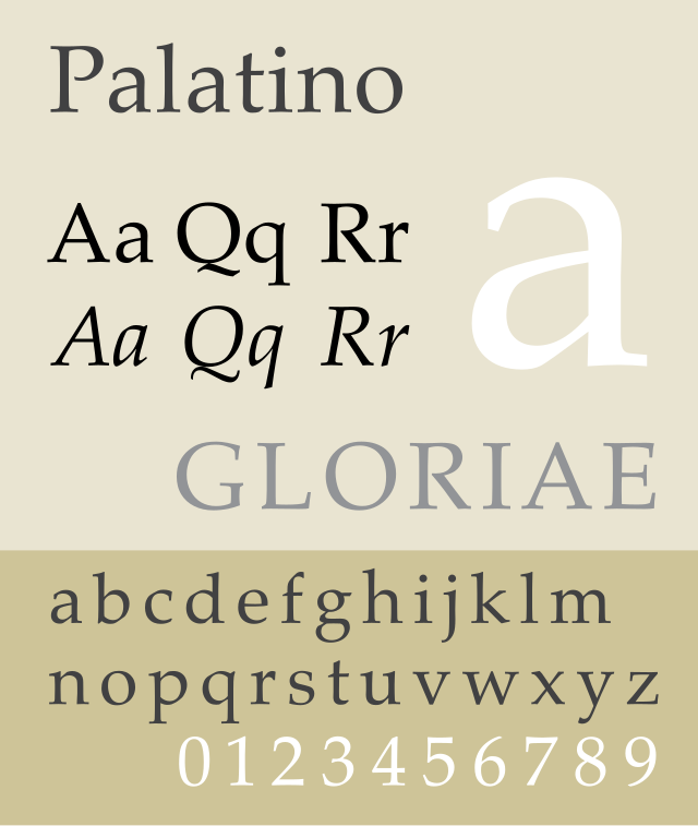 Palatino Font Specimen