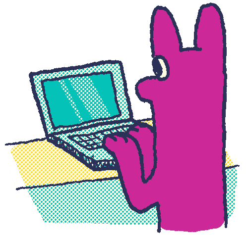 Critter on computer