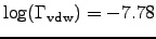 $\log(\Gamma_{\rm vdw}) = -7.78$