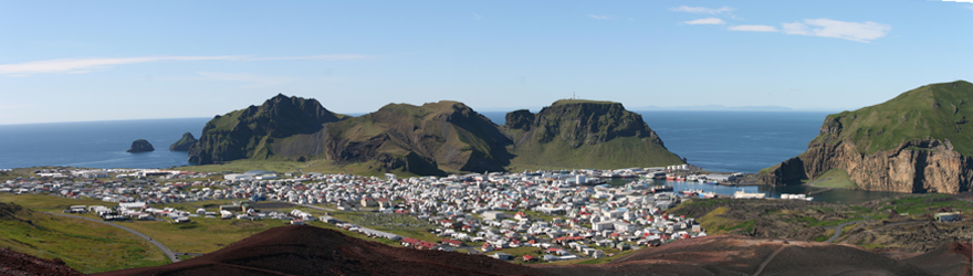 Island of Heimaey off the southern coast